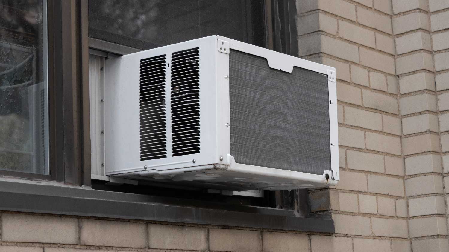 The exterior of a window AC unit