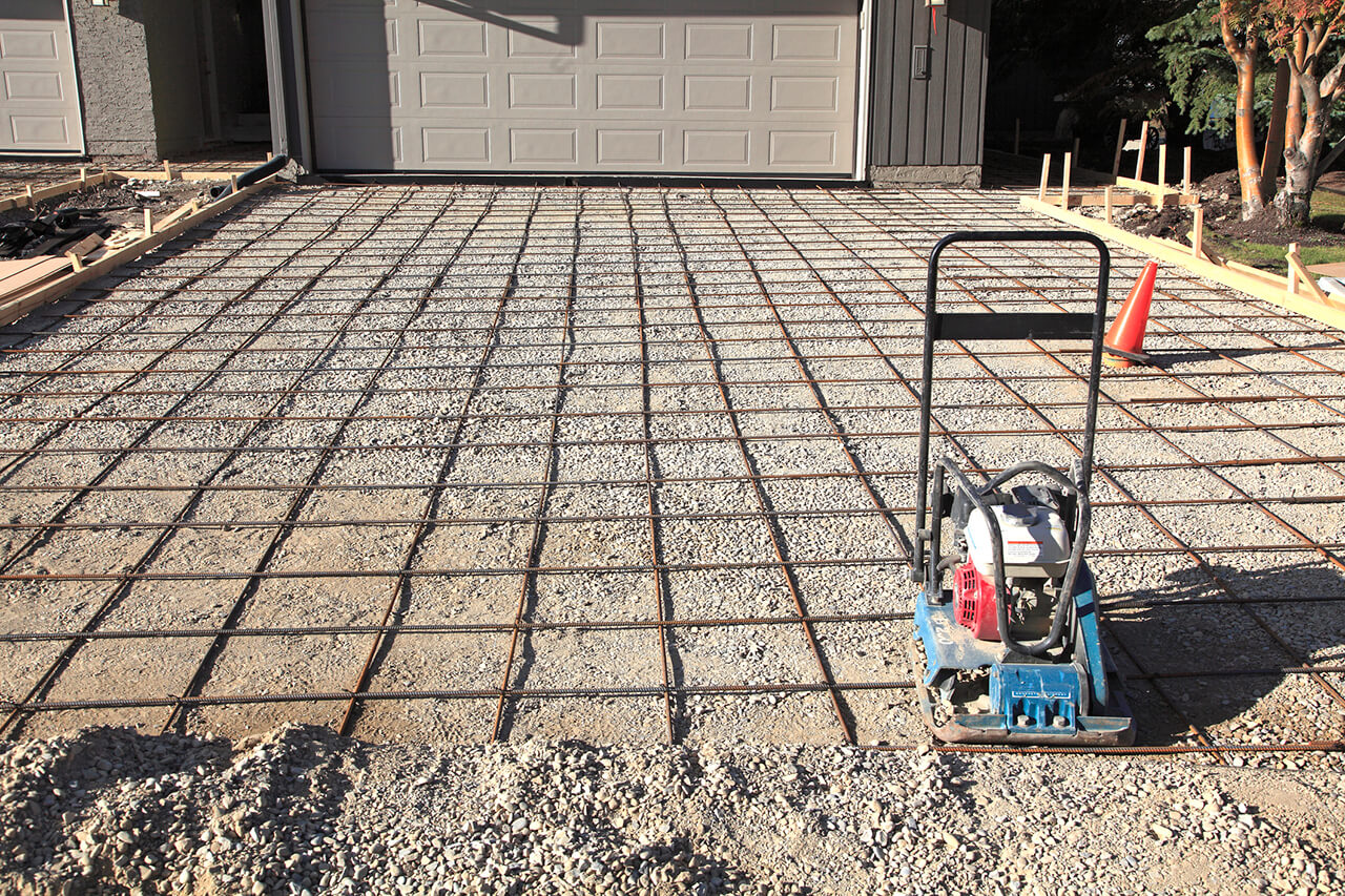 rebar installed on site of new driveway