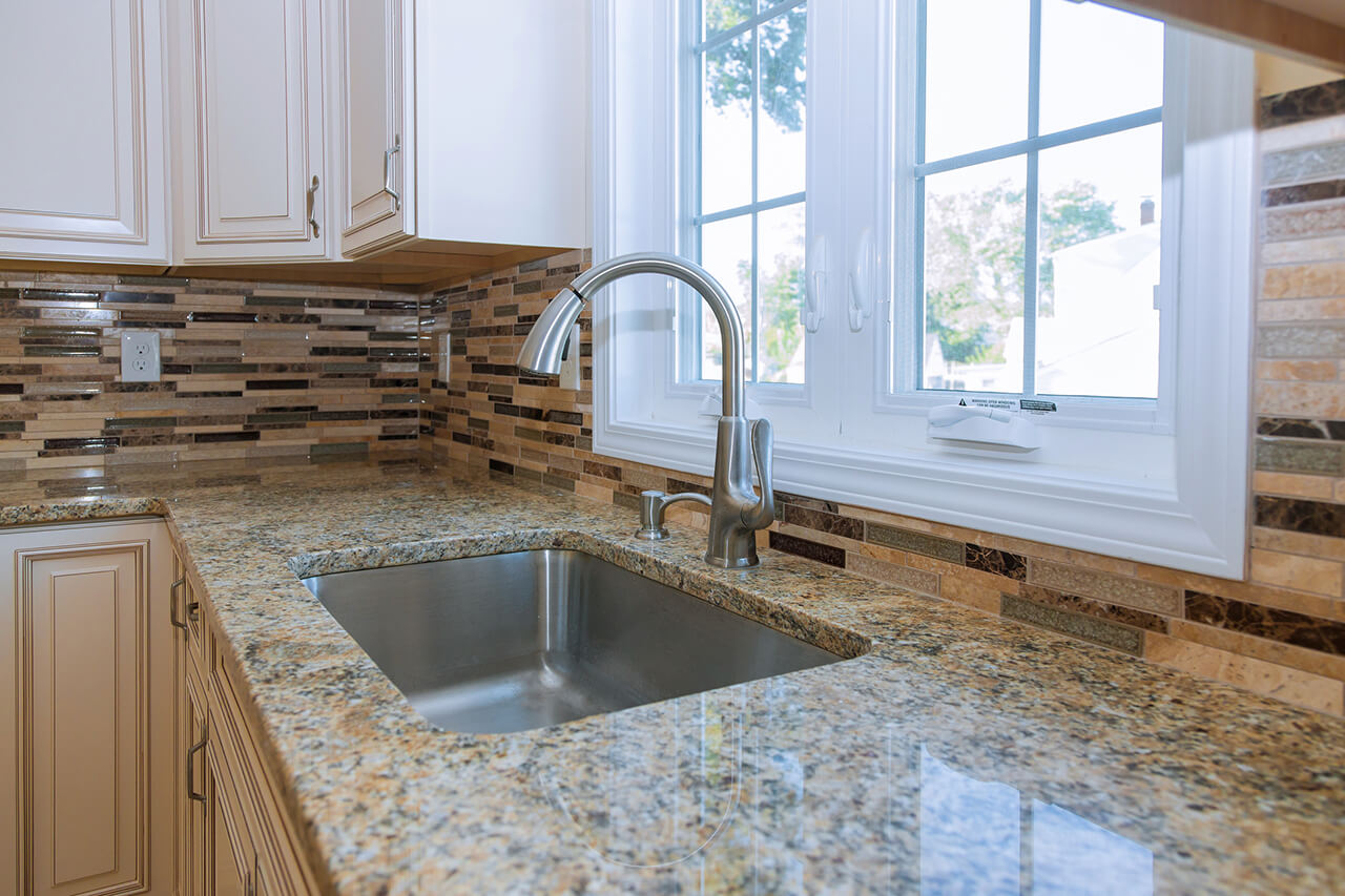 newly installed kitchen countertops in modern kitchen