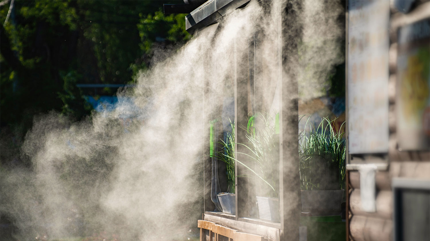 An outdoor misting system